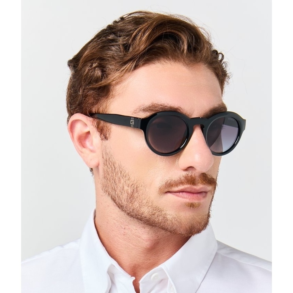 NWT Guess GU00205-01B Black Round 49mm Sunglasses